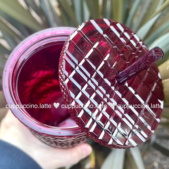 🍷NWT❤️Starbucks 2022 Holiday ‘Merlot’ Wine Burgundy Red Jeweled Venti Tumbler - Picture 5 of 10
